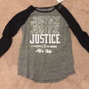 New justice shirt black and gray.